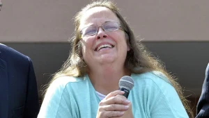 Kim Davis po uwolnieniu z aresztu, 8.09.2015 