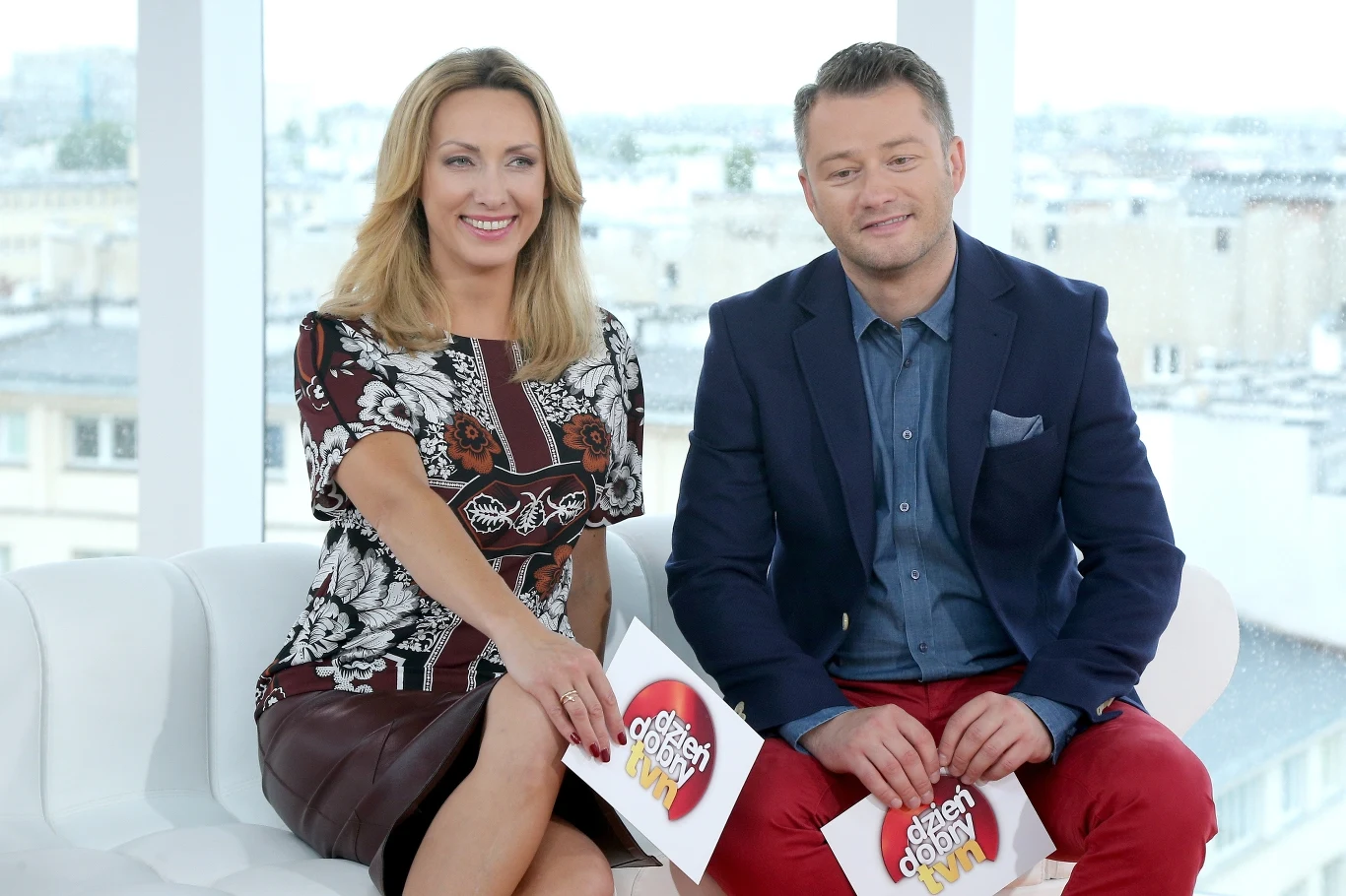 Jarosław Kuźniar i Anna Kalczyńska na planie "Dzień dobry TVN" Jarosław Kuźniar i Anna Kalczyńska na planie "Dzień dobry TVN"