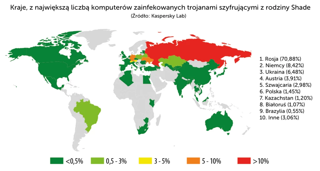 Shade - geografia infekcji trojanem