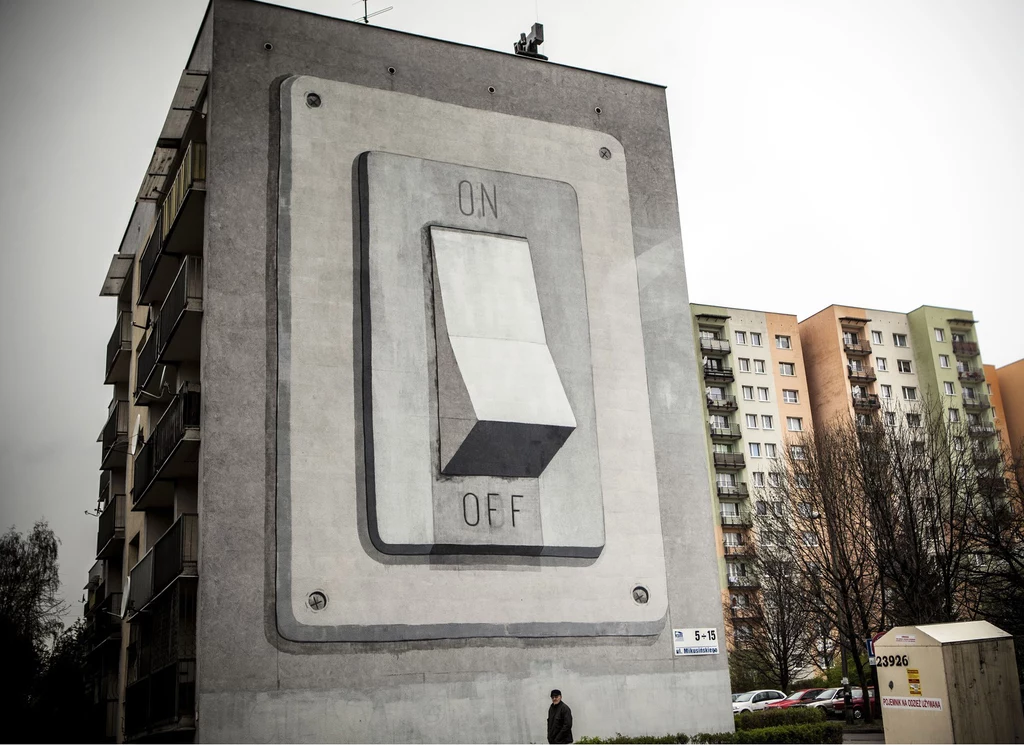 Mural "On/Off" powstał w ramach Street Art Festival w Katowicach