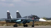 Su-34. Na stateczniku widać ślady po zamalowanych znakach rozpoznawczych