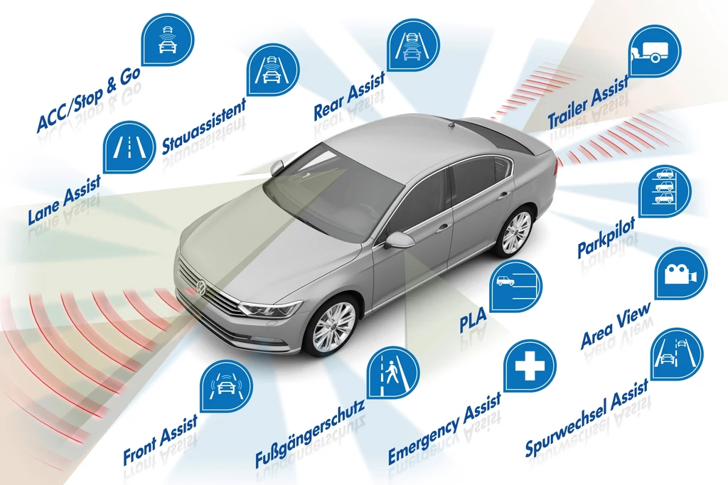Już obecne modele, na przykład Passat, mogą być wyposażone w wielu asystentów kierowcy