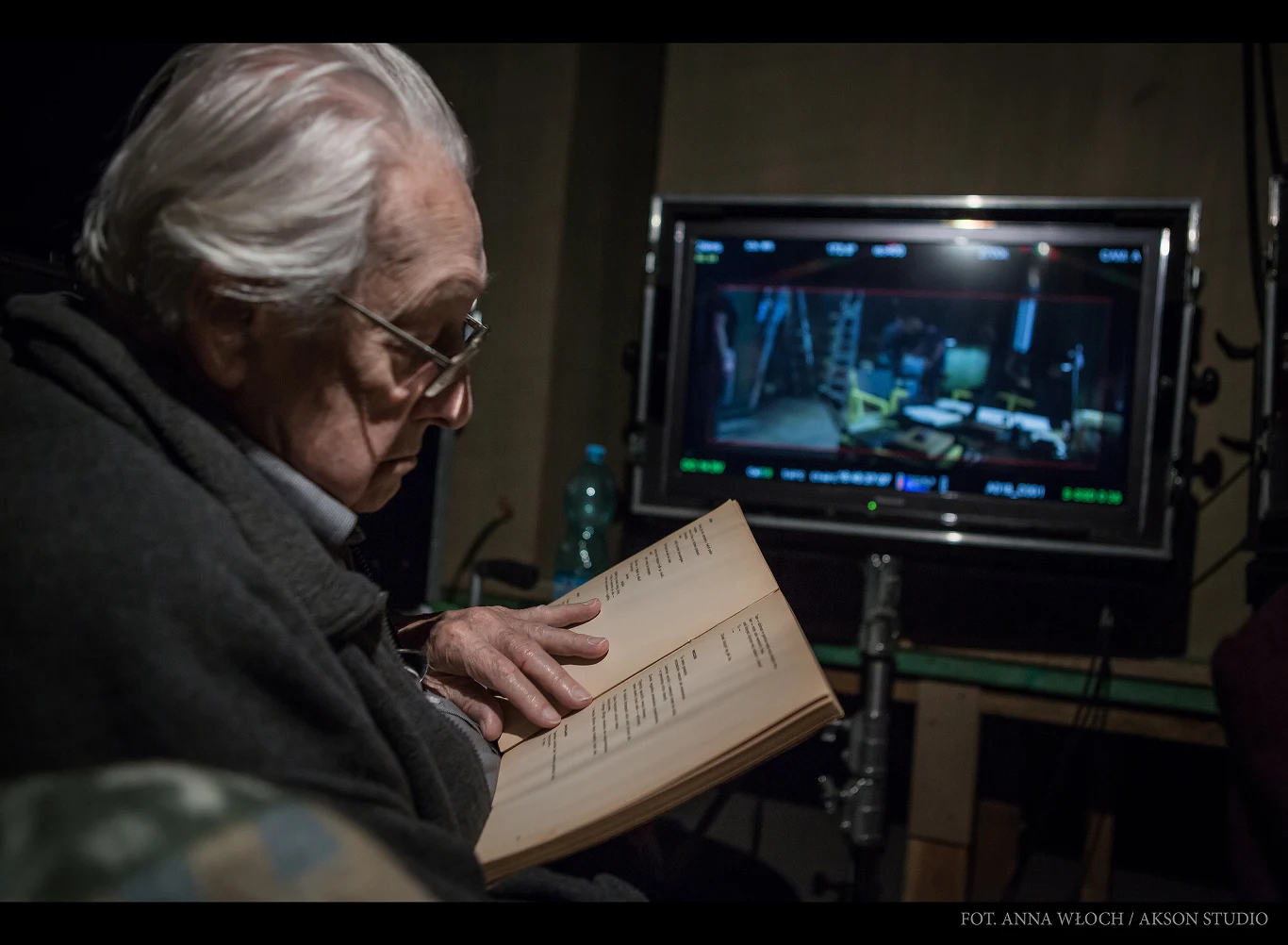 Andrzej Wajda na planie filmu "Powidoki"  