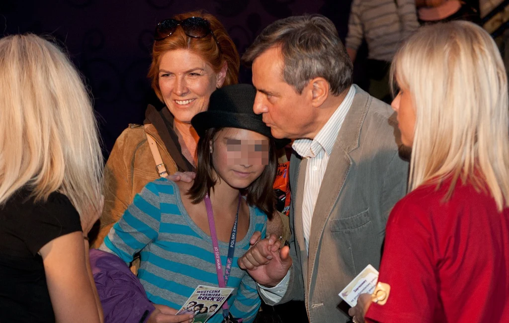 Katarzyna Dowbor z córką i Jerzym Baczyńskim