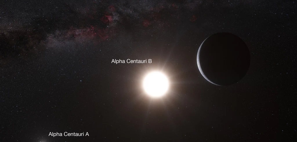 Układ planetarny Alfa Centauri - wizja artystyczna