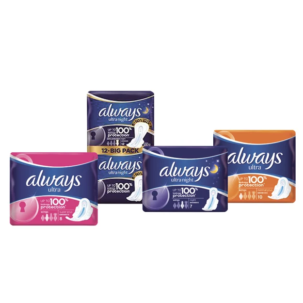 Always Ultra to cienka podpaska higieniczna, która zawiera superchłonny materiał. Jej górna warstwa zbudowana jest z tysięcy kanalików, które szybko odprowadzają krew menstruacyjną w głąb podpaski. Superchłonny wkład zawierający miliony żelowych granulek wchłania płyn menstruacyjny i zamienia go w żel, aby nie mógł wypłynąć z powrotem na powierzchnię. W rezultacie podpaska Always Ultra utrzymuje wilgoć z dala od skóry. 