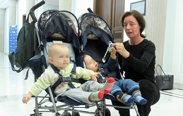 Barbara Sienkiewicz ze swoimi pociechami: Anią i Piotrusiem