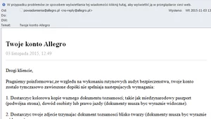 Kolejna fala spamu kierowana do użytkowników Allegro