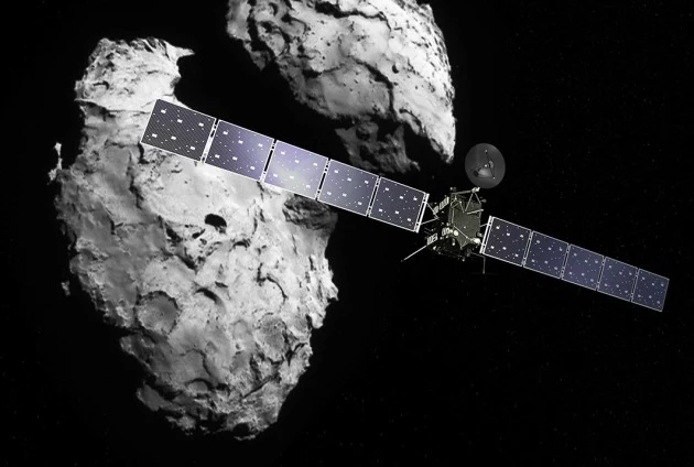 Rosetta na tle jądra komety 67P Rosetta na tle jądra komety 67P