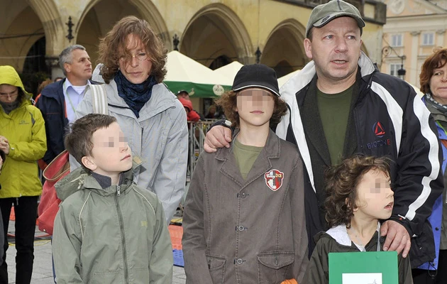 Aleksandra Justa i Zbigniew Zamachowski z dziećmi
