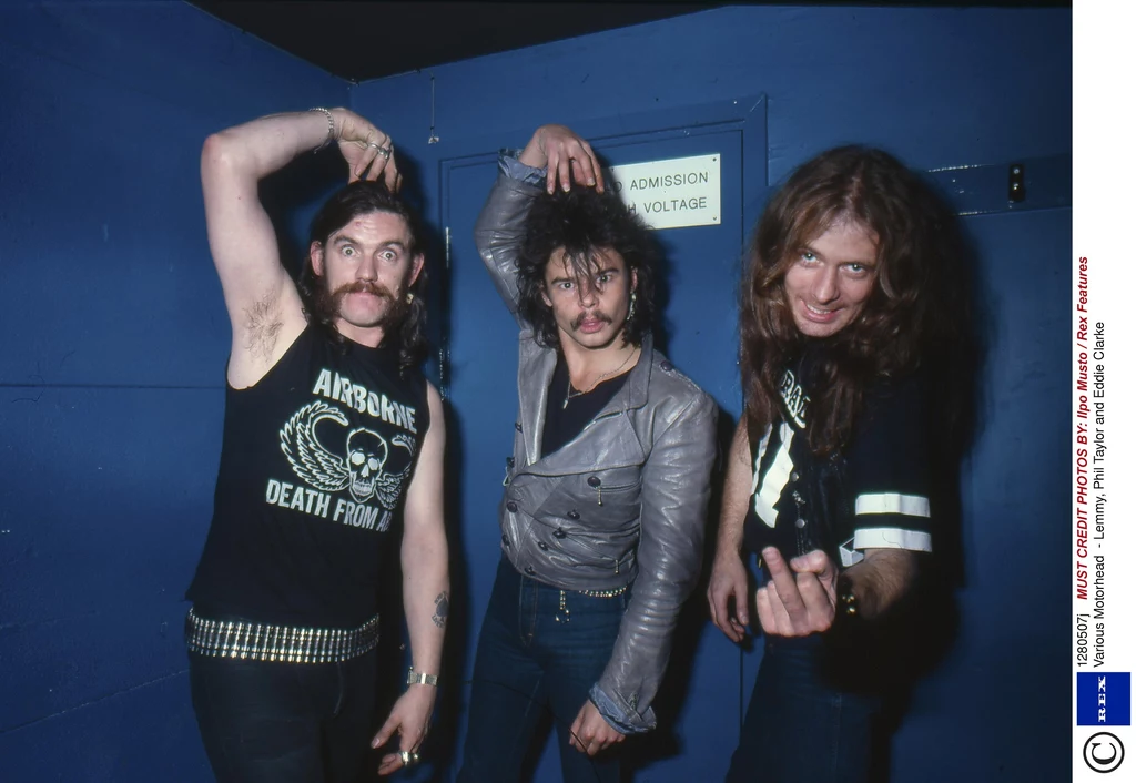 Motorhead w 1982 roku: od lewej Lemmy, Phil Taylor i Eddie Clarke