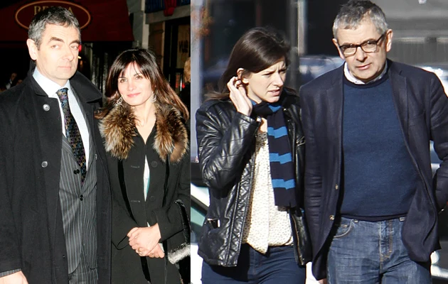 Rowan Atkinson rozwiódł się z 53-letnią żoną (po lewej). Teraz spotyka się z 32-letnią aktorką (po prawej) Rowan Atkinson rozwiódł się z 53-letnią żoną (po lewej). Teraz spotyka się z 32-letnią aktorką (po prawej)