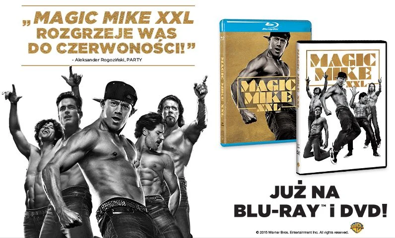 Dystrybutorem płyt DVD i Blu-ray z filmem "Magic Mike XXL" jest Galapagos Films