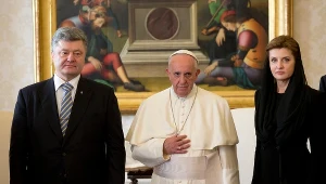 Petro Poroszenko i jego żona Maria na spotkaniu z papieżem Franciszkiem