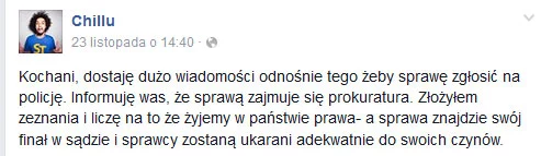 Chillu o pobiciu na Facebooku Chillu o pobiciu na Facebooku