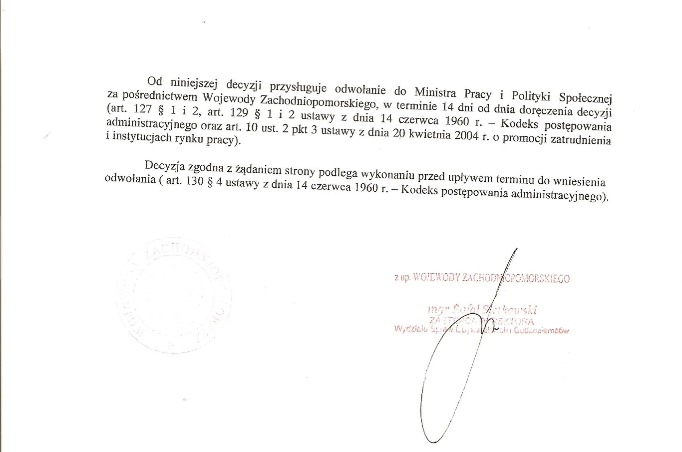 Pozwolenie zawodniczki na pracę; źródło: energa-azs-koszalin.pl