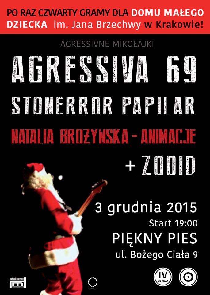 Plakat zapowiadający Agressivne Mikołajki 2015