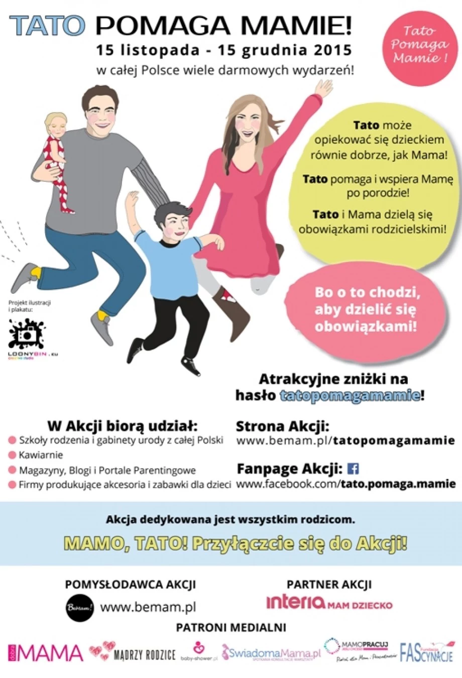 Plakat akcji "Tato pomaga mamie" Plakat akcji "Tato pomaga mamie"