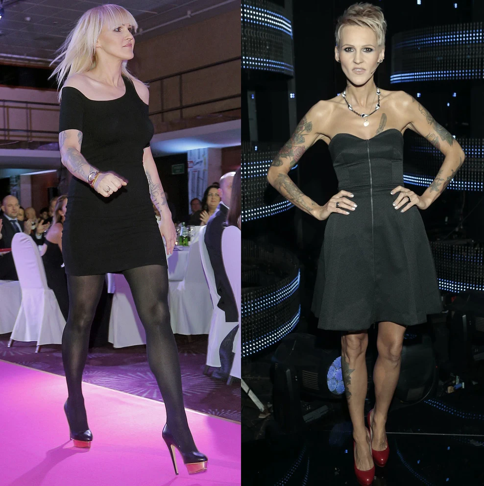 Agnieszka Chylińska w lutym 2014 roku i obecnie Agnieszka Chylińska w lutym 2014 roku i obecnie