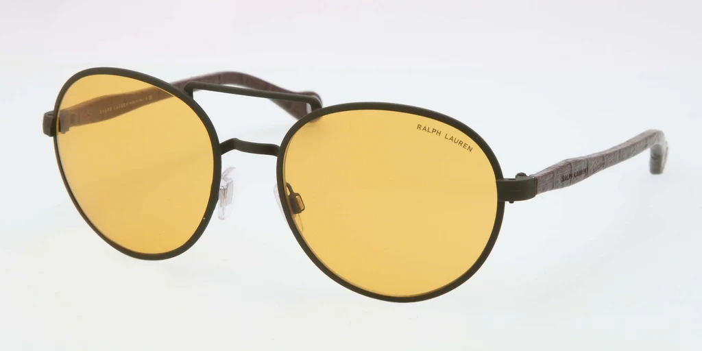 Okulary Ralph Lauren z rozjaśniającą obraz soczewką i powlekanymi skórą zausznikami – dodatkowo wyposażone w doczepianą do zauszników smycz Okulary Ralph Lauren z rozjaśniającą obraz soczewką i powlekanymi skórą zausznikami – dodatkowo wyposażone w doczepianą do zauszników smycz