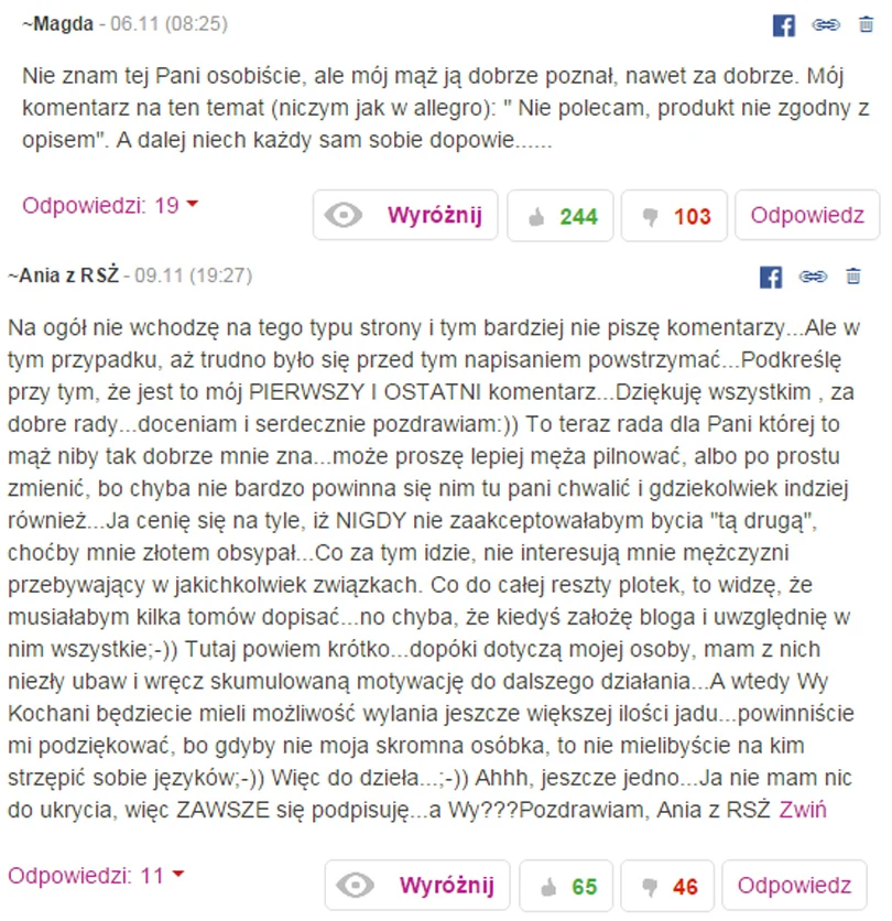 Anna Michalska zareagowała na komentarze w serwisie pomponik.pl Anna Michalska zareagowała na komentarze w serwisie pomponik.pl