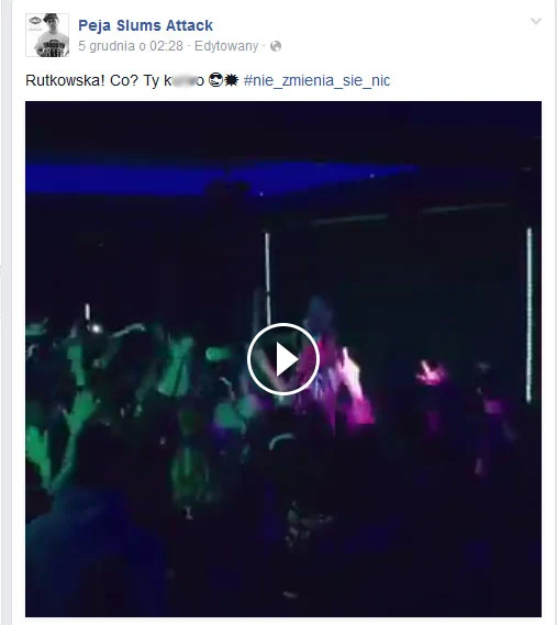 Peja o Rutkowskim na swoim Facebooku