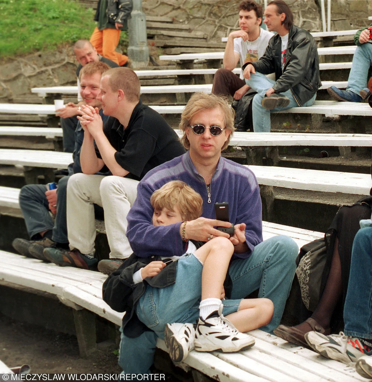 Staszek Zybowski z synem Piotrem na festiwalu w Opolu, 1996 r. Staszek Zybowski z synem Piotrem na festiwalu w Opolu, 1996 r.