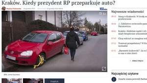 Źle zaparkowany samochód prezydenta Dudy z blokadą