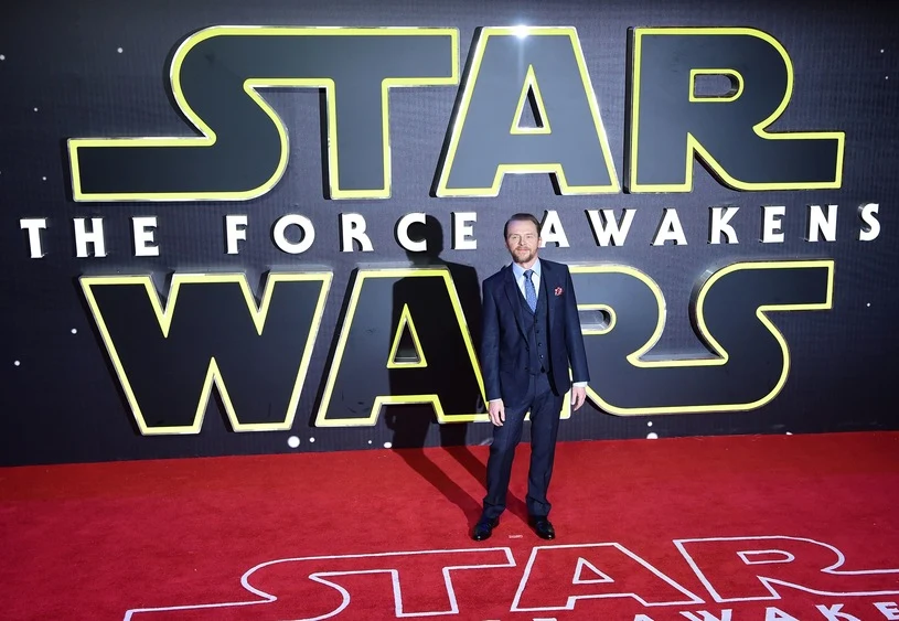 Simon Pegg na premierze "Przebudzenia mocy"