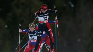 Na pierwszym planie Justyna Kowalczyk