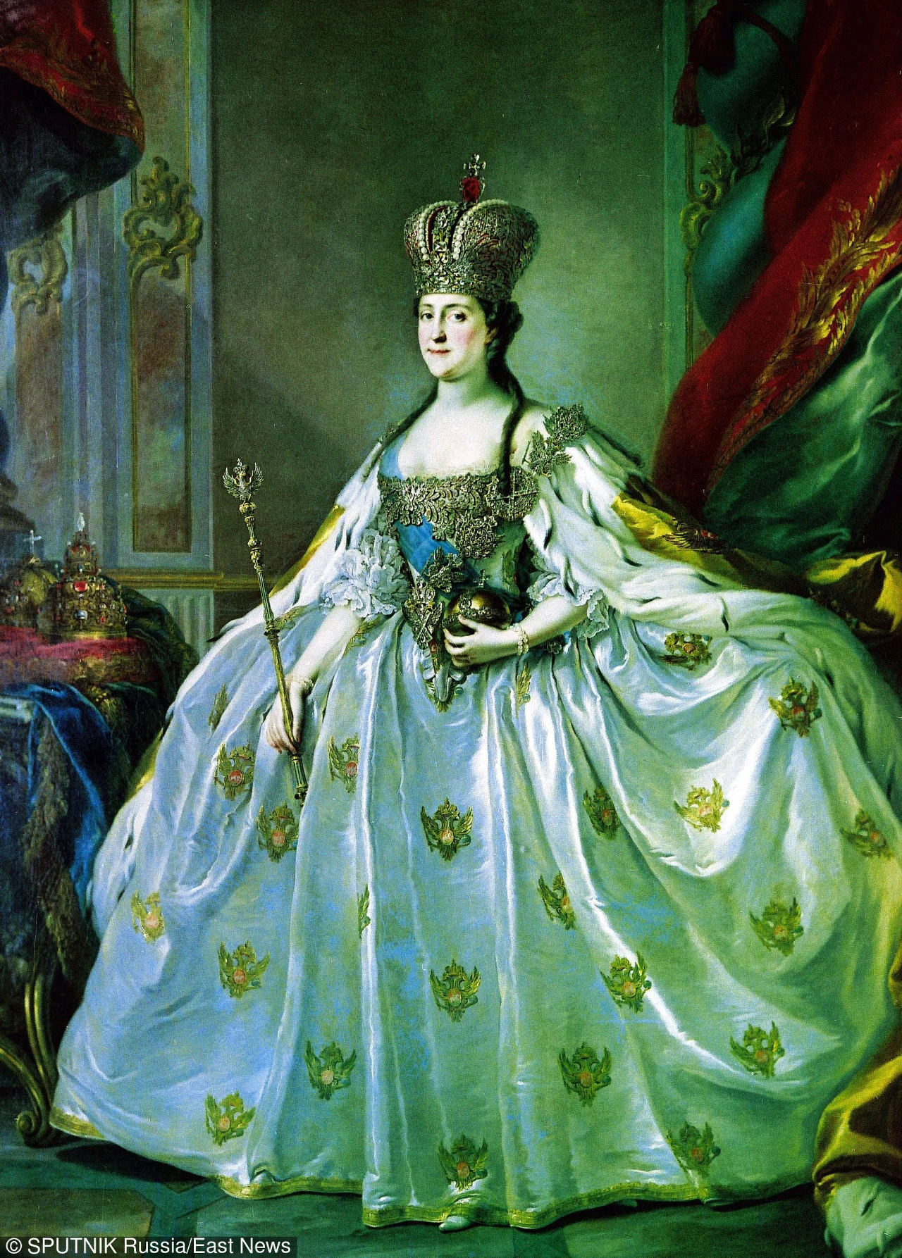 Caryca Katarzyna II - właściwie Sophie Friederike Auguste zu Anhalt-Zerbst (ur. 2 maja 1729 w Szczecinie, zm. 17 listopada 1796 w Petersburgu). Na obrazie Stefano Torelliego