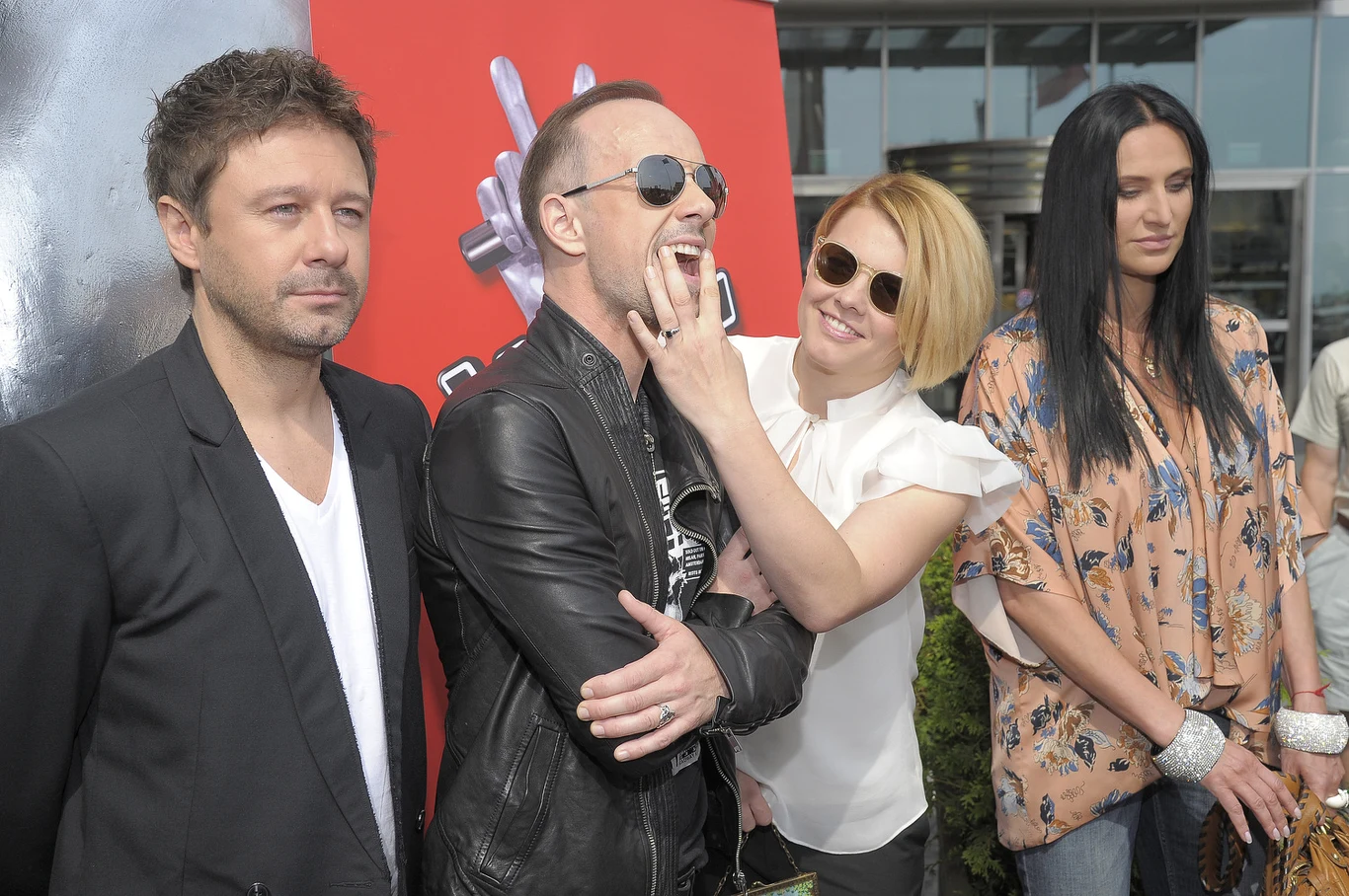 Z jurorami "The Voice of Poland": Andrzejem Piasecznym, Nergalem i Kayah Z jurorami "The Voice of Poland": Andrzejem Piasecznym, Nergalem i Kayah