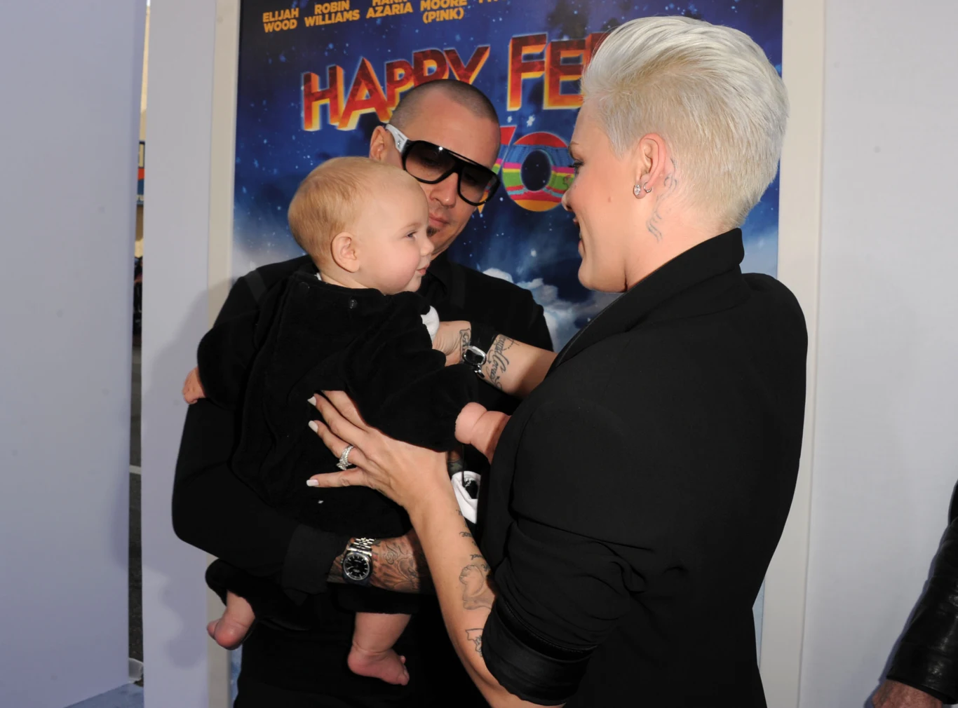 Pink z mężem i córeczką