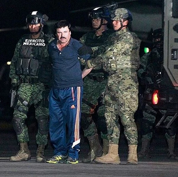 El Chapo w asyście antyterrorystów