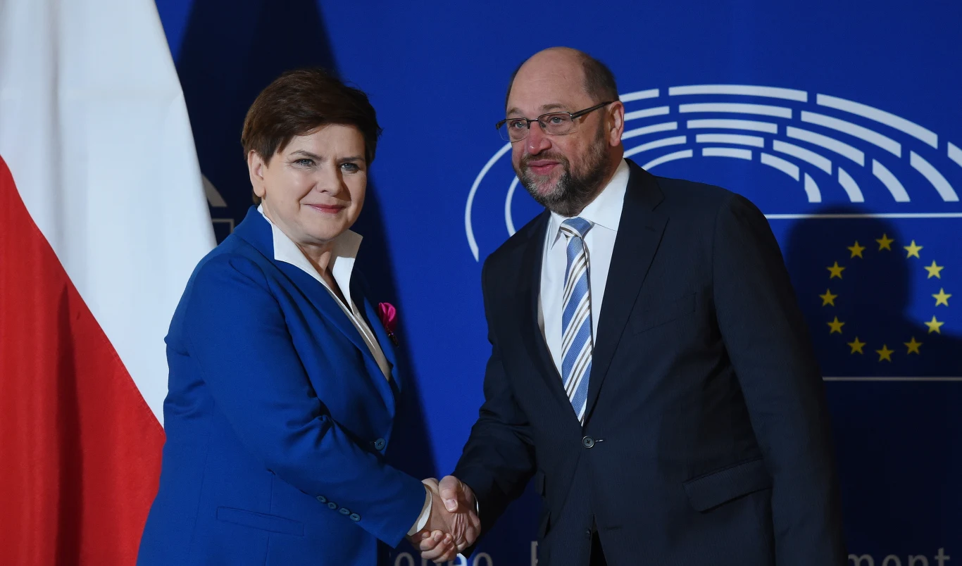 Spotykanie premier Beaty Szydło z przewodniczącym PE Martinem Schulzem