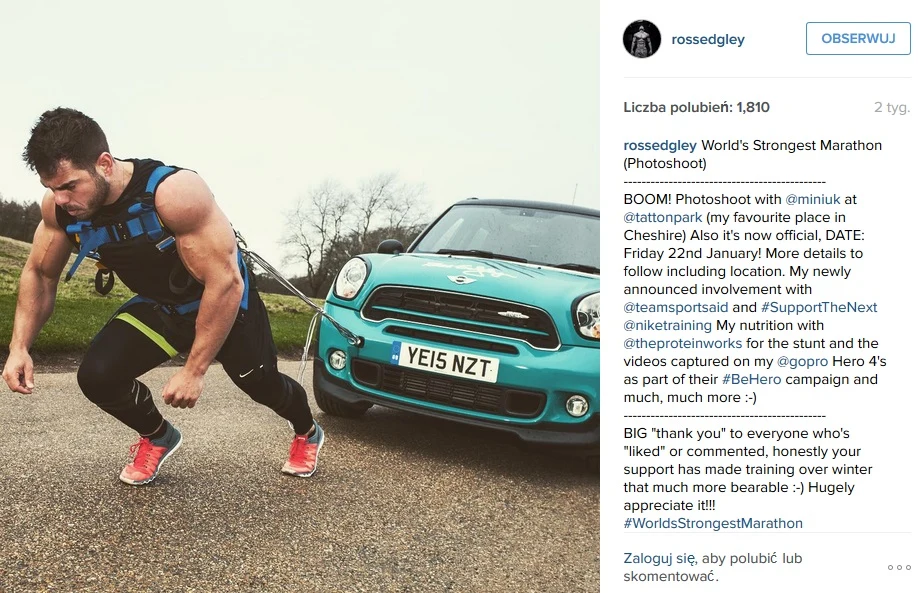 Ross Edgley i Mini Countryman Ross Edgley i Mini Countryman