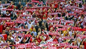 Kibice podczas meczu Polska - Białoruś