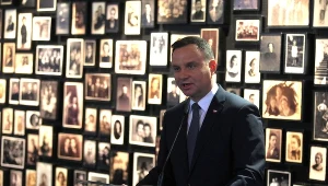 Prezydent Duda podczas uroczystości w Auschwitz