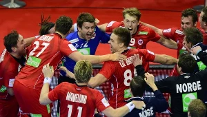 Radość Norwegów po pokonaniu Francji