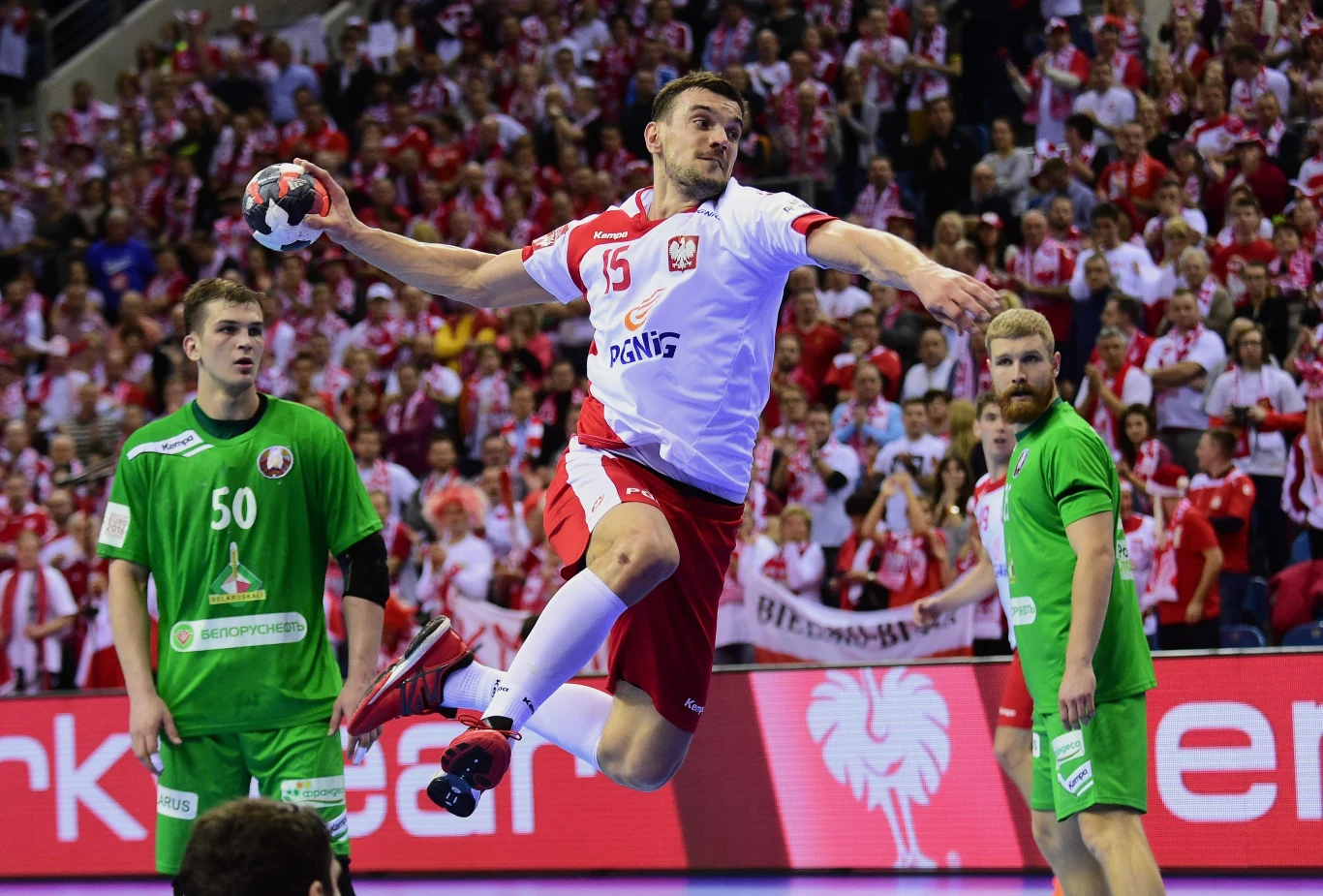 Michał Jurecki w meczu przeciwko Białorusi Michał Jurecki w meczu przeciwko Białorusi