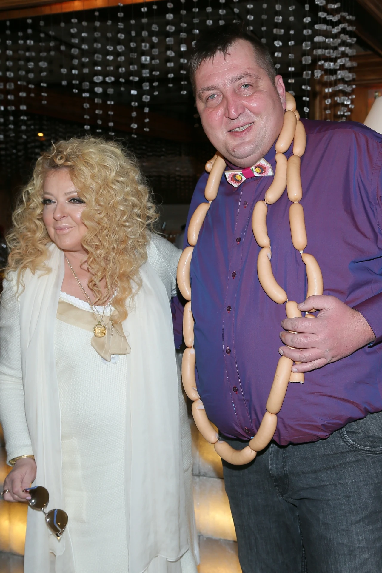 Adam Kraśko z Magdą Gessler na promocji parówek