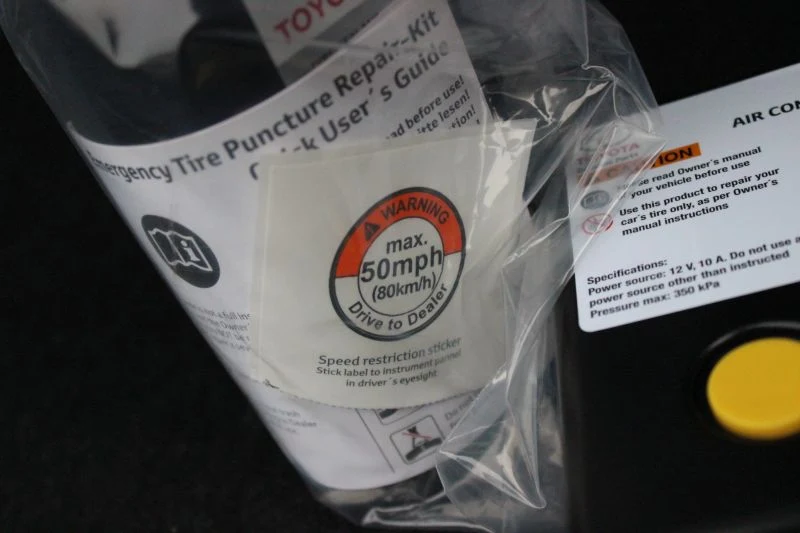 Nawet jeśli dziurę uda się załatać, musimy pamiętać o nieprzekraczaniu prędkości, zalecanej przez producenta zestawu naprawczego Nawet jeśli dziurę uda się załatać, musimy pamiętać o nieprzekraczaniu prędkości, zalecanej przez producenta zestawu naprawczego