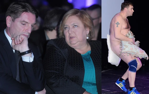 Tomasz Lis z Komorowską i Karolak Tomasz Lis z Komorowską i Karolak