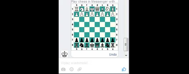 Tak wygląda początek partii szachowej na Facebooku