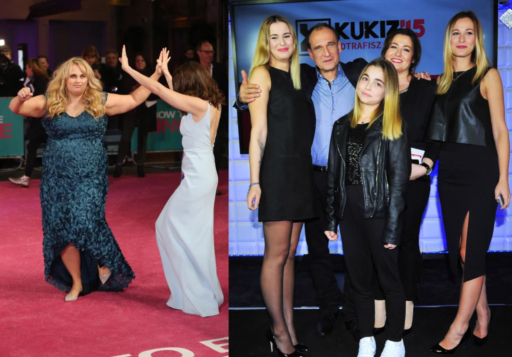 Rebel Wilson i Paweł Kukiz z żoną i córkami Rebel Wilson i Paweł Kukiz z żoną i córkami