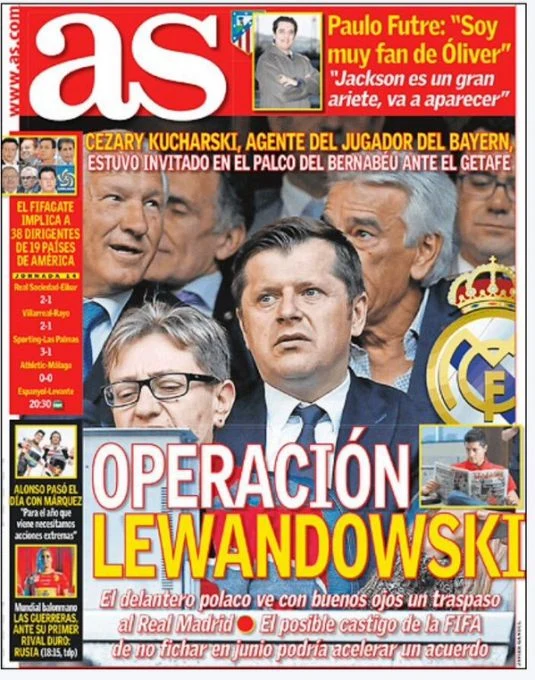 "Operacja Lewandowski" - okładka dziennika "AS"