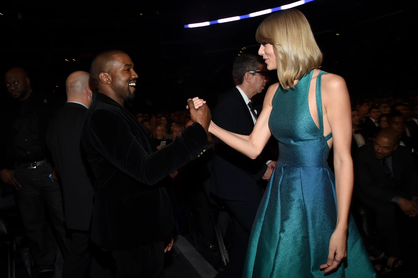 Kanye West i Taylor Swift podczas gali Grammy 2015