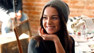 Agnieszka Więdłocha na planie serialu "Powiedz tak"