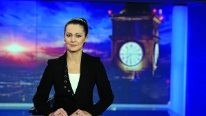 Diana Rudnik w studiu "Wiadomości" TVP1, fot. Bauer