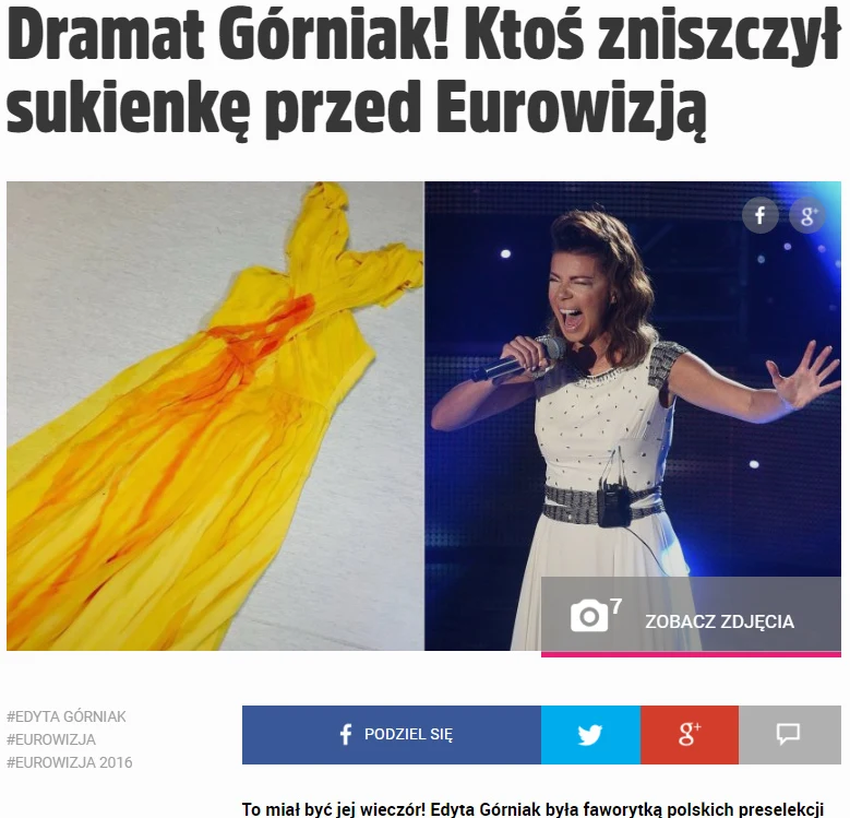 Suknia "Edzi" zniszczona?
